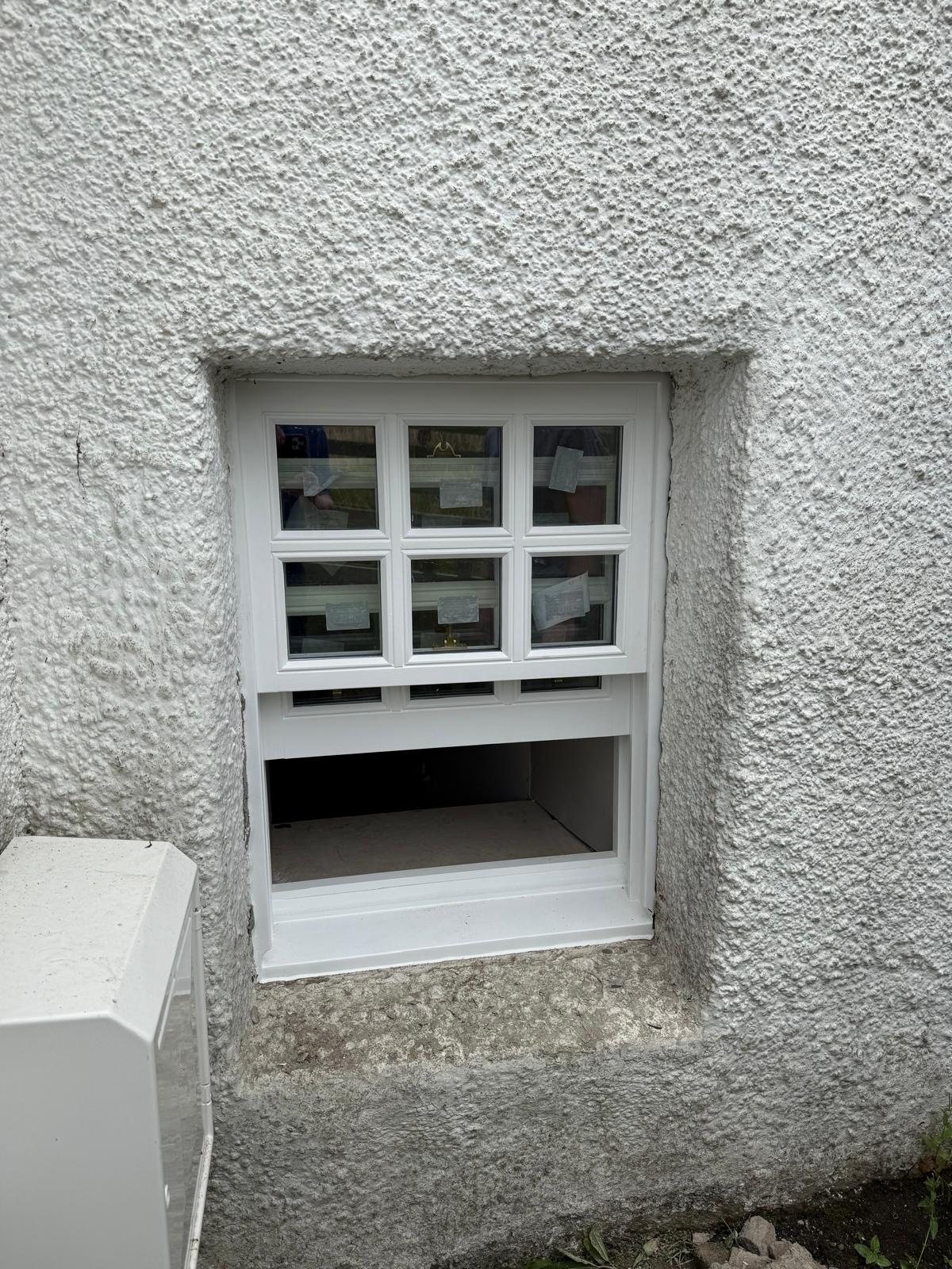New white timber sash and case window supplied and fitted for a customer in Saline, Fife